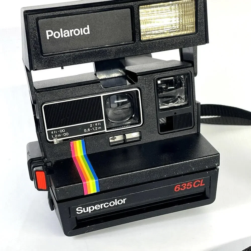 Vintage Polaroid SUPERCOLOR 635CL Camera Rainbow Stripe w/ Strap Untested‎